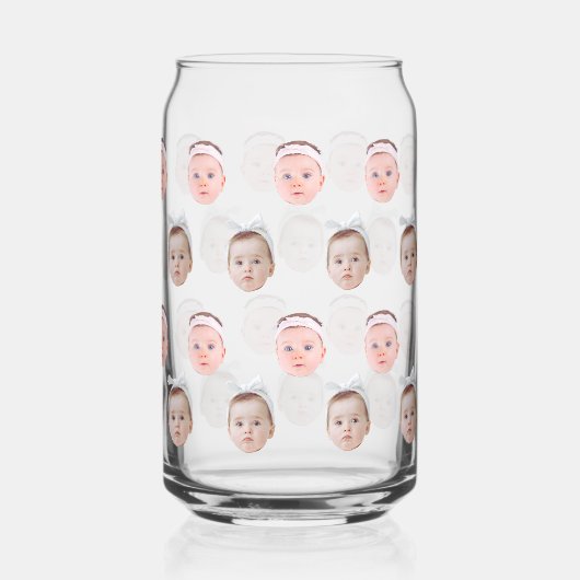 Personalisierte Gesichtshälfte 2 Fotos, benutzerde Dosenglas (Rückseite)