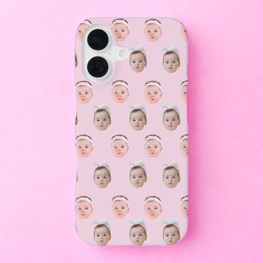 Personalisierte Gesichtshälfte 2 Fotos, benutzerde iPhone 16 Hülle