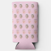 Personalisierte Gesichtshälfte 2 Fotos, benutzerde Selters Dosenkühler (Vorderseite)