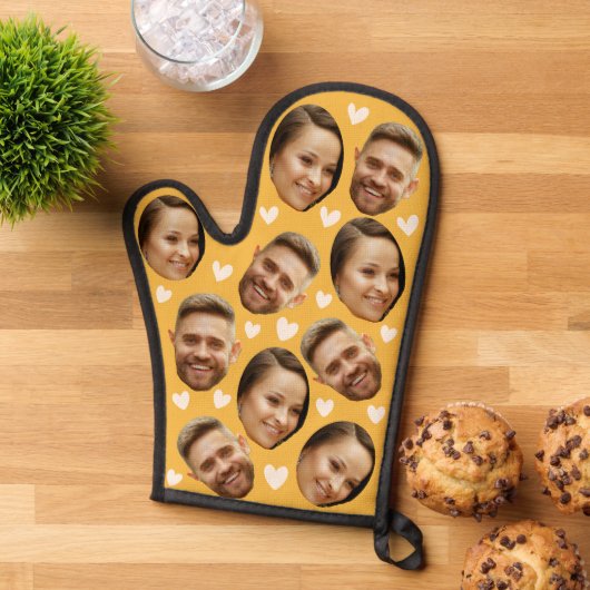 Personalisierte Gesichtshaut - Gelb Ofenhandschuh (Oben unten)