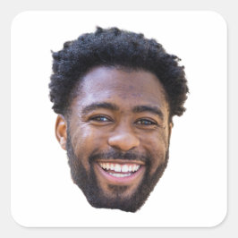 Personalisierte Gesichtskleber, Foto Geburtstagsge Quadratischer Aufkleber