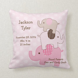 Personalisierte "gestapelte Elefanten mit Punkten" Kissen
