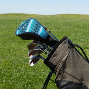 Personalisierte gestreifte Golf-Accessoires in Bla Golf Headcover
