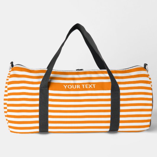 Personalisierte gestreifte Strandtasche: Maßgesche Duffle Bag (Vorderseite)