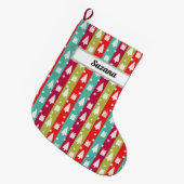 Personalisierte gestreifte Weihnachtsstrümpfe (Vorderansicht (hängend))