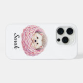 Personalisierte Gestrickte Igel iPhone 15 Pro Hüll Hülle (Rückseite (Horizontal))