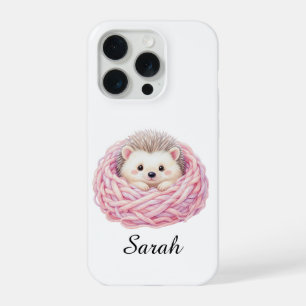 Personalisierte Gestrickte Igel iPhone 15 Pro Hüll Hülle