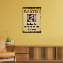 Personalisierte Gesuchte Old-Time-Fotoplakate