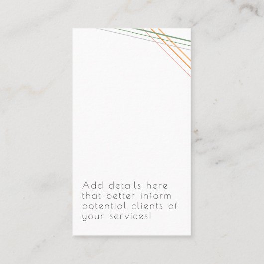 Personalisierte Gesundheits- und Wellness-Visitenk Visitenkarte (Rückseite)