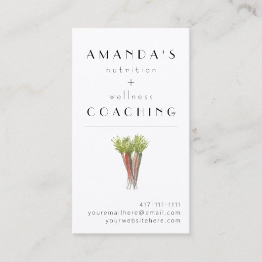 Personalisierte Gesundheits- und Wellness-Visitenk Visitenkarte (Vorderseite)