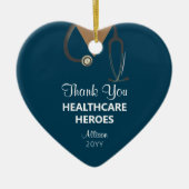 Personalisierte Gesundheitsleiterin danke Ihnen Bl Keramik Ornament (Vorne)