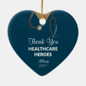 Personalisierte Gesundheitsleiterin danke Ihnen Bl Keramik Ornament (Hinten)