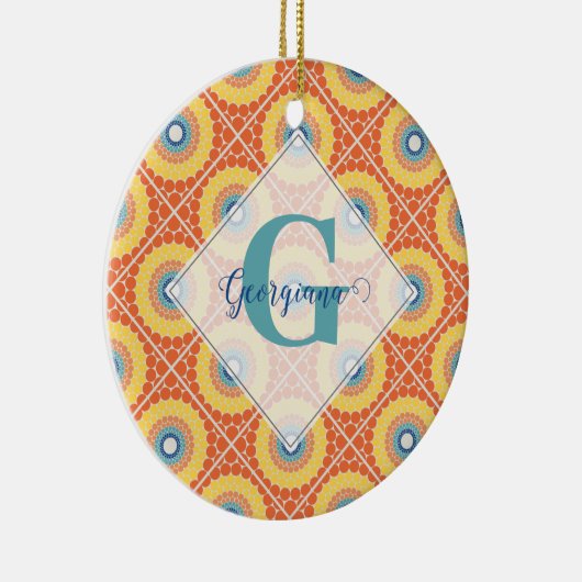 Personalisierte geteerte Ägäische Sommerradiant Ma Keramik Ornament (Rechts)