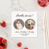 Personalisierte Getränke auf 2 Foto Haustier Hochz Serviette (Beispiel)