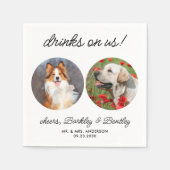 Personalisierte Getränke auf 2 Foto Haustier Hochz Serviette (Vorderseite)
