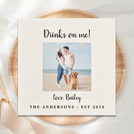 Personalisierte Getränke auf Hunde Foto Haustier H Serviette