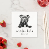 Personalisierte Getränke für den Hund Serviette (Beispiel)