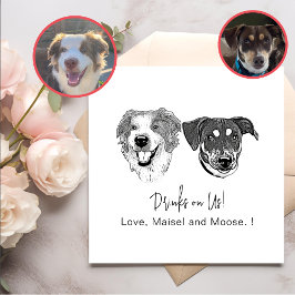 Personalisierte Getränke für Hunde aus Schwarz und Serviette