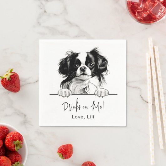 Personalisierte Getränke für japanische Hunde Serviette (Beispiel)