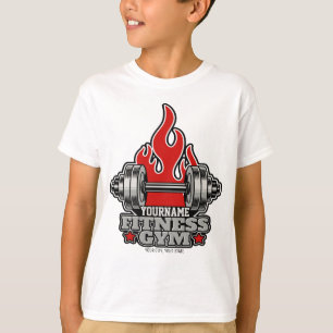 Personalisierte Gewichte Hantel Fitnessstudio T-Shirt