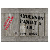 Personalisierte, gewitterte Silberverkleidung Schneidebrett (Vorderseite)