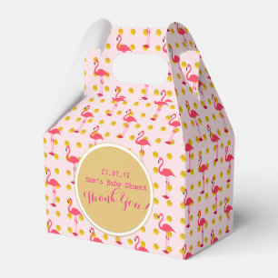 Personalisierte Giebelboxen Rosa Gold Flamingo Geschenkschachtel