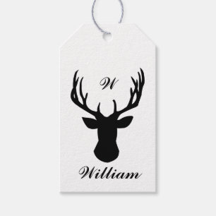 Personalisierte Gift Tags - Stag Hirsch Kopf Geschenkanhänger