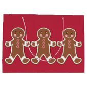 Personalisierte Gingerbrei Boys Weihnachtsgeschenk Große Geschenktüte (Rückseite)