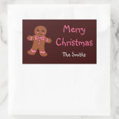 Personalisierte Gingerbrot-Aufkleber Rechteckiger Aufkleber (Tasche)