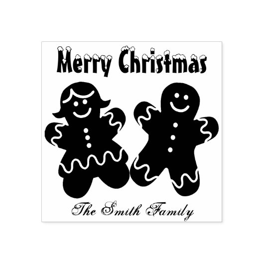 Personalisierte Gingerbrot Weihnachtsfamilie Gummistempel (Prägung)