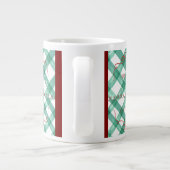 Personalisierte Gingham-Weihnachten Jumbo-Tasse (Rückseite)