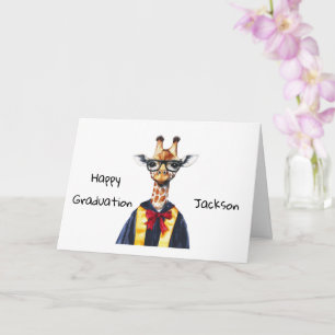 Personalisierte Giraffe-Abschlussfeier Cufe Karte