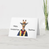 Personalisierte Giraffe-Abschlussfeier Cufe Karte (Vorderseite)
