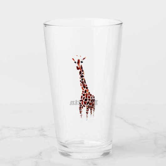 Personalisierte Giraffe Art Glas (Vorderseite)