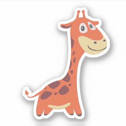Personalisierte Giraffe Aufkleber (Vorderseite)