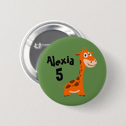 Personalisierte Giraffe Button (Vorne & Hinten)