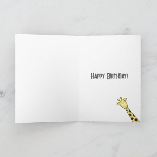 Personalisierte Giraffe Geburtskarte Feiertagskarte (Innenseite)