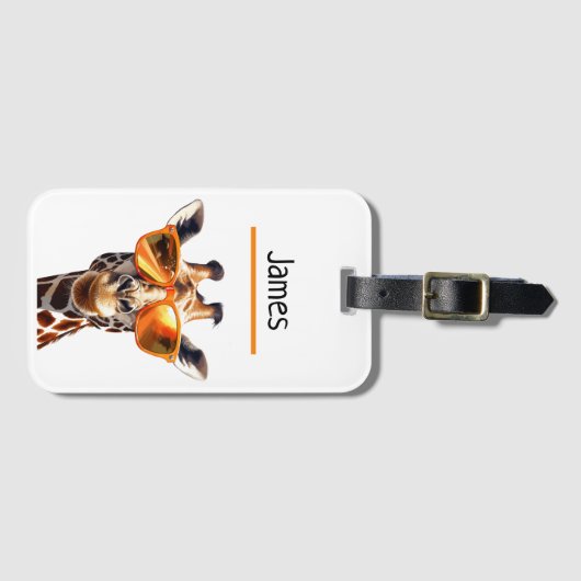Personalisierte Giraffe Gepäckanhänger (Vorderseite (Horizontal))