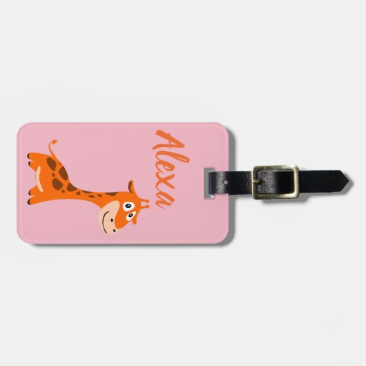 Personalisierte Giraffe Gepäckanhänger (Vorderseite horizontal)