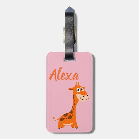Personalisierte Giraffe Gepäckanhänger (Rückseite vertikal)