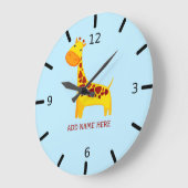 Personalisierte Giraffe Große Wanduhr (Winkel)