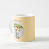 Personalisierte Giraffe in der Savanne-Tasse Kaffeetasse (Vorderseite Links)
