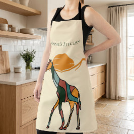 Personalisierte Giraffe-Küchenschürze mit Namen Schürze