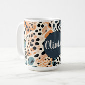 Personalisierte Giraffe Leopard Tierausdruck Kaffeetasse (Vorderseite Links)