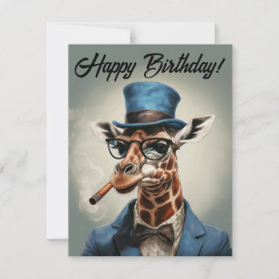 Personalisierte Giraffe mit Zylinder Froher Geburt