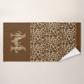 Personalisierte Giraffe Muster Monogram Fitness Yo Badehandtuch (Badehandtuch)