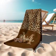 Personalisierte Giraffe Muster Monogram Fitness Yo