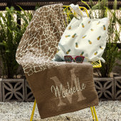 Personalisierte Giraffe Muster Monogram Fitness Yo Badehandtuch