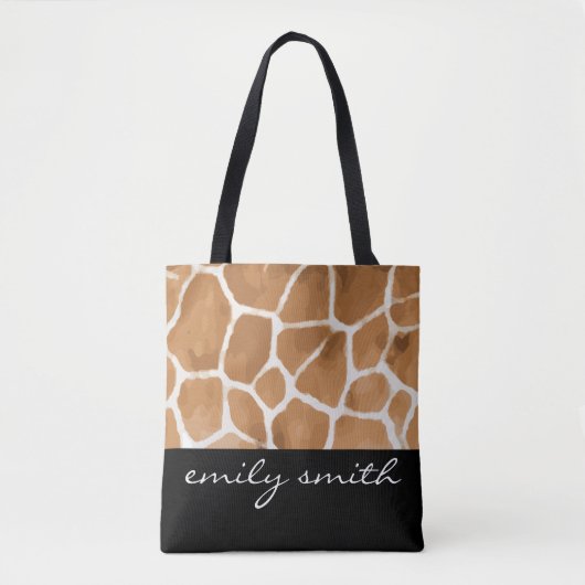 Personalisierte Giraffe Muster Tote Bag Tasche (Vorderseite)
