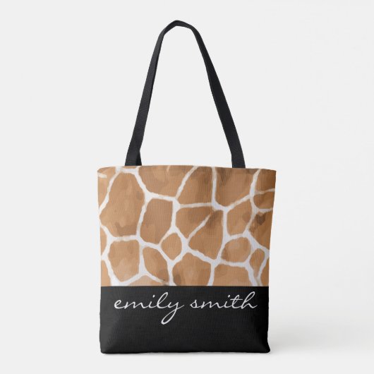 Personalisierte Giraffe Muster Tote Bag Tasche (Rückseite)